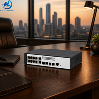 Switch de Red Ethernet Administrado Gigabit PoE+ de 12 Puertos 5735S-L12P4S-A con 4 Puertos SFP de Enlace Ascendente para Empresas, Alimentación a Través de Ethernet