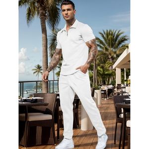 Ensemble de survêtement personnalisé pour homme, sweat-shirt à manches courtes décontracté et pantalon de jogging ample, design respirant pour adultes - Product Image 3