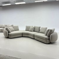 Canapé modulaire incurvé moderne - Canapé en tissu bouclé en forme de L pour salon
