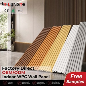 Low Maintenance <strong>WPC</strong> Indoor Wall <strong>Panel</strong> Interior Decorative Cladding Waterproof 3D Fluted Wood Composite Slatted Board - Product Image 1
