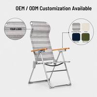 Chaise de camping pliable confortable et légère en aluminium de luxe pour usage extérieur, design moderne, portable, plage, parc, logo personnalisé