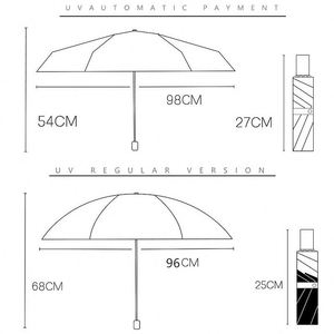Parapluies miniatures automatiques pliables coupe-vent en gros avec pochette, parapluie solaire UV personnalisé avec logo - Product Image 4