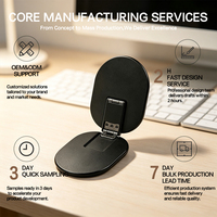 Support de téléphone magnétique double face en alliage d'aluminium ultra-fin et pliable pour utilisation sur bureau et moniteur