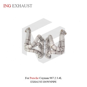Colector de escape de <span class=keywords><strong>acero</strong></span> <span class=keywords><strong>inoxidable</strong></span> ING <span class=keywords><strong>con</strong></span> escudo térmico para Porsche Cayman 987.2 3.4L, mejora de rendimiento de montaje directo, venta al por mayor - Product Image 5