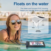 Pochette universelle étanche pour téléphone de 6.9 pouces IPX8 sac sec étanche flottant vacances natation plage voyage essentiel