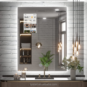 Miroir de salle de bain moderne rectangulaire à LED éclairé avec télévision intelligente Android et conception étanche IP65 - Product Image 1