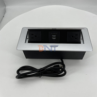 Double chargeur USB et multiprise 5A IP44 Prise de bureau en aluminium avec double prise de courant US Prise de table