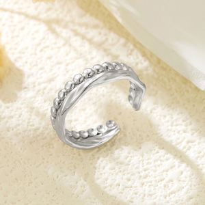 Double Layered <b>Ring</b> Gold <b>Silver</b> Line <b>Ring</b> <b>Adjustable</b> and Non Fading Stainless Steel <b>Rings</b> Jewelry for Women - Product Image 2