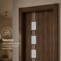 Porte intérieure en WPC haut de gamme avec motifs gravés délicats et verre incrusté, idéale pour le salon, certifiée ISO