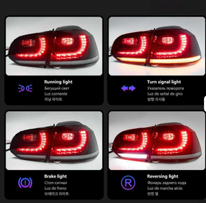 <span class=keywords><strong>Feux</strong></span> arrière LED pour <span class=keywords><strong>Golf</strong></span> <span class=keywords><strong>6</strong></span> MK6 <span class=keywords><strong>GTI</strong></span> <span class=keywords><strong>Golf</strong></span> R, ensemble de <span class=keywords><strong>feux</strong></span> arrière avec clignotants séquentiels, lentille rouge fumée - Product Image 3