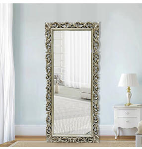 Specchio da Terra a Figura Intera con Cornice Intagliata a Fiori per Salone di Bellezza, Specchio da Parete di Grandi Dimensioni - Product Image 5