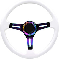 Volant de course Chevrolet en cuir de luxe 350 mm à 3 branches pour modification automobile, compatible modèles universels - Vente flash