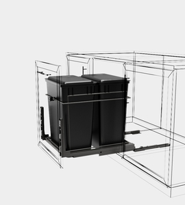 Cubo de <span class=keywords><strong>basura</strong></span> extraíble debajo del <span class=keywords><strong>fregadero</strong></span> Cubo de <span class=keywords><strong>basura</strong></span> 30QT 50QT de gran capacidad con cierre suave - Product Image 3