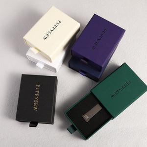 PUPPYSEW Jewelry <b>Sliding</b> Box 9*7cm U disk Cardboard Packing Drawer Box Lighter packing Box Logo custom - Product Image 6