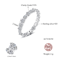 CZCITY Nouvelle Bague Tendance pour Femme en Argent Sterling 925 Fin avec Mini Zircon Cubique Blanc et Pierre de Zirconium CZ en Forme de Cercle