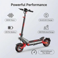 Patinete Eléctrico de Dos Ruedas ZWHEEL D3, Motor de 800W, Velocidad Máxima de 45KM/H, Plegable, Resistente al Agua, Batería de Litio, Control por Aplicación, 120kg, Todoterreno