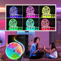 Bande lumineuse LED RGB WiFi avec contrôle par smartphone et modes d'éclairage multi-scènes