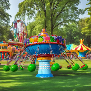 Giostra a Sedie Volanti per Bambini con 16 Posti, Mini Parco Divertimenti Portatile per Fiere e Luna Park - Product Image 2