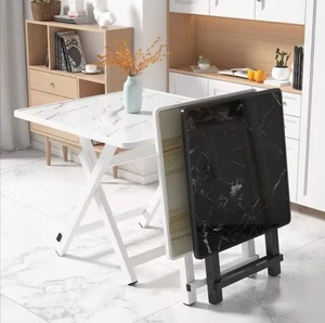 Bắc Âu hiện đại tối giản gấp bàn nhà bếp đồ nội thất nhà hàng nhà bếp giả trắng Gốm Đá Cẩm Thạch bàn ăn - Product Image 1