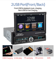 Autoradio pliable Android Radio BT 12V Intégré 1 Din FM Aux in Récepteur SD USB MP3 MMC WMA 1 Din Autoradio Lecteur MP5 de voiture