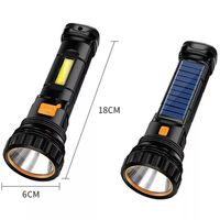 Lampe de poche solaire multifonction, lampe de poche d'urgence Rechargeable LED longue portée pour l'extérieur batterie Rechargeable Ni-mh 80 DC 6V >12