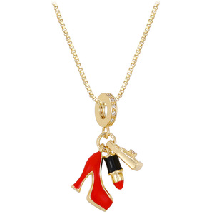 Pendentifs de bijoux électroplaqués en cuivre pur, multicolores, motifs Avion, Valise, Étoile de mer, Fille, breloques combinées DIY, pour le commerce transfrontalier - Product Image 4