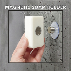 Support magnétique auto-drainant en acier inoxydable pour savon, idéal pour douche, salle de bain et cuisine – Plateau à savon écologique - Product Image 2