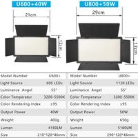 Terbaik cahaya pengisi fotografi U600 LED, dengan dudukan tripod, lampu panel datar foto dalam ruangan, untuk studio makeup, lampu cincin LED