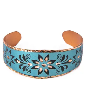 Turquoise Hand Made Designed Turkish Copper Bracelet