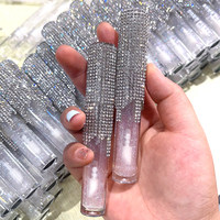 Vente en gros de brillant à lèvres de luxe Nude brillant diamant rouge à lèvres logo OEM tube de brillant à lèvres liquide mat imperméable à l'eau rouge à lèvres