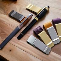 Prêt Stock Faux cuir planificateur porte-stylo Clip voyageur cahier Clip avec porte-stylo porte-stylo pour journaux cadeaux parfaits
