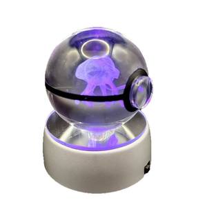 Vente en gros <span class=keywords><strong>de</strong></span> Poké Balls Pokémon K9 gravées en 3D, boule <span class=keywords><strong>de</strong></span> <span class=keywords><strong>cristal</strong></span> lumineuse, Gastly, Eevee, Diancie, ornement <span class=keywords><strong>de</strong></span> bureau, cadeau - Product Image 5