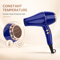 Sèche-cheveux professionnel 2000W haute puissance ionique avec moteur DC, longue durée de vie et faible bruit, sèche-cheveux compact pour salon, hôtel, voyage