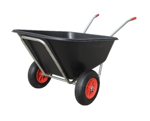 Tweewielige kruiwagen met gemakkelijke manoeuvreerbaarheid en stabiele lastverdeling, grote kunststof bak WB9610 - Product Image 1