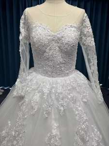 Precio de Fábrica, Vestido de Novia de Lujo con Encaje Francés, Nueva Línea 2025, Vestido de Princesa con Hombros Descubiertos y Largo hasta el Suelo, para Otoño e Invierno - Product Image 3