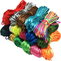 Tali nilon satin berkualitas 1,5mm, 16 bundel, warna campuran, tali nilon satin untuk merangkai manik-manik, pembuatan perhiasan, dan simpul Cina.
