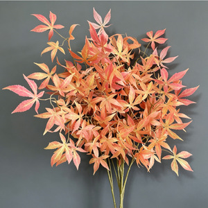 Feuilles d'érable artificielles Meiduo Flower Industry, branche unique, brun rougeâtre, en plastique et tissu, plante décorative d'intérieur - Product Image 2