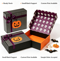 Boîte cadeau rigide écologique pour Halloween, finition mate, logo personnalisé, emballage pour bonbons et chocolats, design citrouille, fantôme, chauve-souris, pour les fêtes