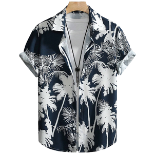 Personnalisable Hommes Décontracté Mode Respirant Resort <span class=keywords><strong>Chemise</strong></span> Hawaïenne Résistant Aux Plis Voyage À Manches Courtes - Product Image 4