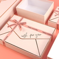 Boîte cadeau pour chaussures en papier kraft de haute qualité personnalisable, vide, noire, avec ruban et nœud, emballage en carton