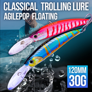 Leurre dur flottant FJORD 30g, 120mm, en plastique ABS luminescent, appât de pêche <span class=keywords><strong>pour</strong></span> <span class=keywords><strong>la</strong></span> pêche à <span class=keywords><strong>la</strong></span> traîne, <span class=keywords><strong>la</strong></span> basse de mer, <span class=keywords><strong>la</strong></span> truite, le brème - Product Image 2
