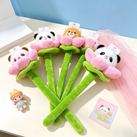 OEM ODM Bâton de massage décoratif en peluche créatif et mignon, motifs Fleur de lotus, Feuille, Panda géant, Qizai, Raton laveur, pour cadeau souvenir