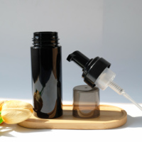 Bouteille en mousse PET noire de 100ml 120ml 150ml 200ml avec bouteille à pompe Foamer de 43mm