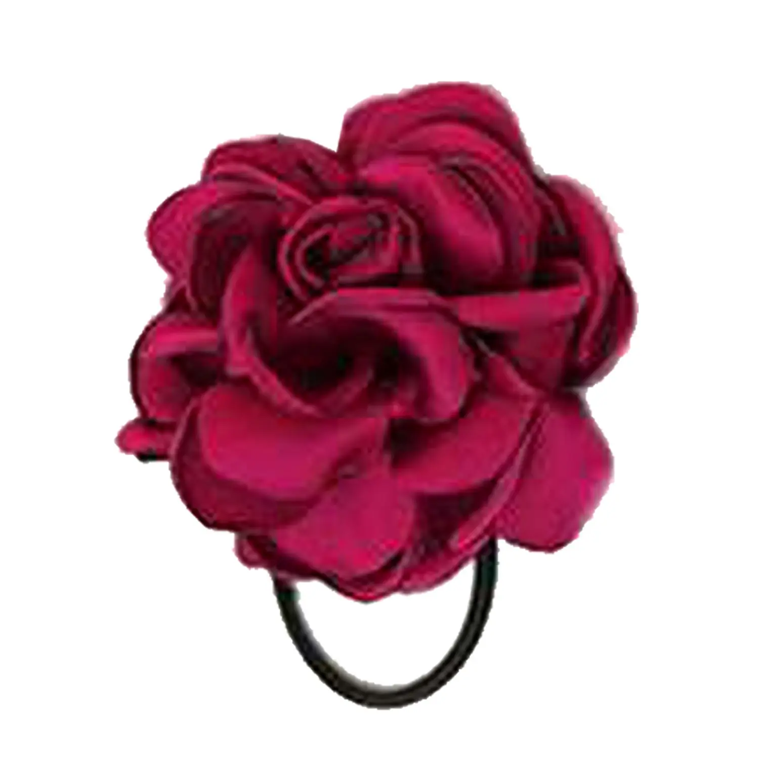 8cm Retro Artificial Flower Rubber Band Hair Rope Hair Ties Silk Ribbon Flower Decoration Ponytail Holders for Women Girl