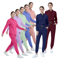 Seragam Perawat Anti Kusut Anti-Pilling Warna Hijau Mint Pabrikasi Pabrik, 170gsm Poliester Spandex, Baju Scrub Medis