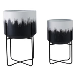 Fioriere in Metallo Ombre su Supporto, Vasi Rialzati per Interni ed Esterni, Decorazione per Casa e Soggiorno - Product Image 1