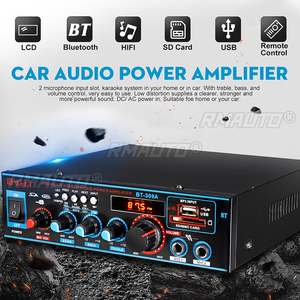 Amplificateur de puissance audio stéréo pour voiture 800W 2 canaux, mini amplificateur Hi-Fi Bluetooth pour voiture, amplificateur de subwoofer avec télécommande, radio FM - Product Image 2