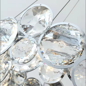 New Design Nordic <b>Living</b> <b>Room</b> Hotel Modern <b>Led</b> Circle K9 Ring Crystal Chandelier Pendant <b>Light</b> - Product Image 6