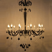 LILATE Lustre carré en cristal de style européen pour salon, LED blanc chaud 3500K, finition or personnalisable, vert