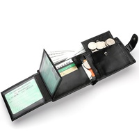 Dompet Kulit PU Pria Kapasitas Besar dengan Banyak Slot Kartu, Tempat Kartu ID, Tempat Kartu Kredit, dan Tempat Koin, Model Vintage